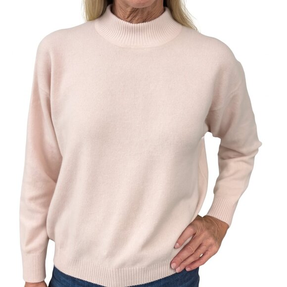 Vintage Charter Club by Jane Justin 100% Cashmere Sweater Pink Mock Neck Small - Picture 1 of 9